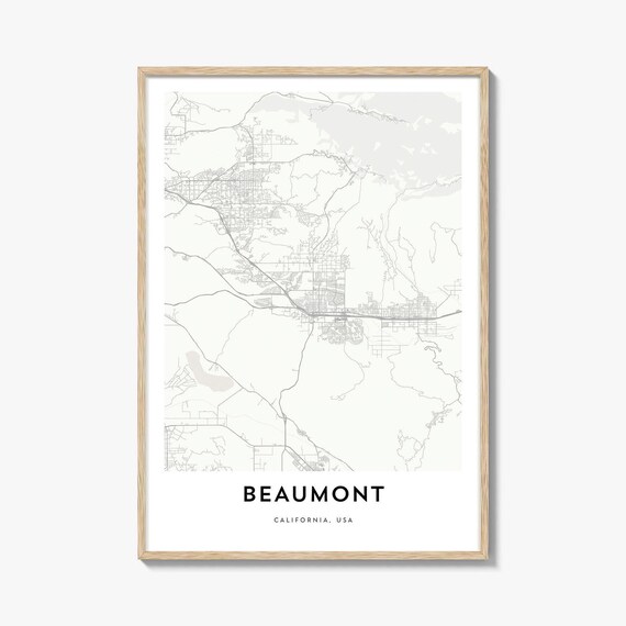 Beaumont California USA Minimalist City Map Line Art Cartography Poster