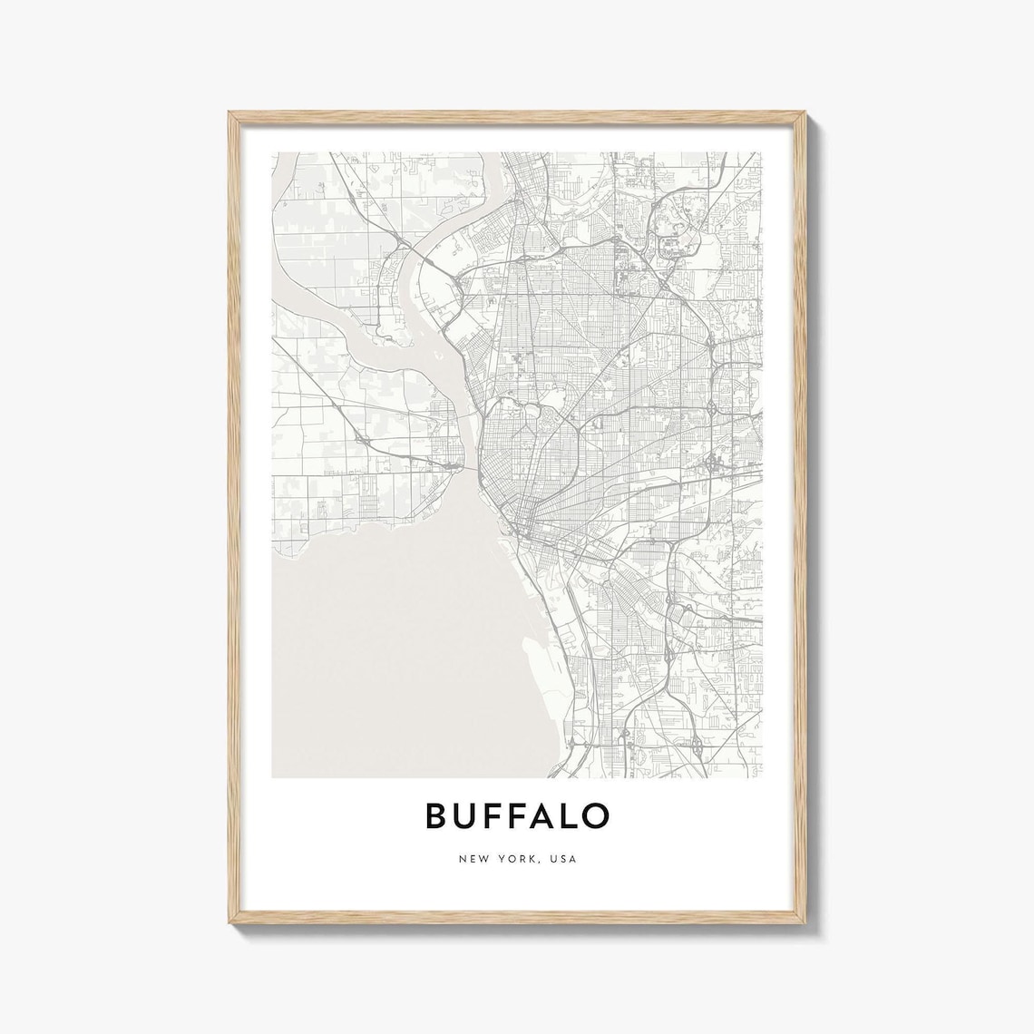 Buffalo New York USA City Street Map Minimalist Art Print Travel Decor