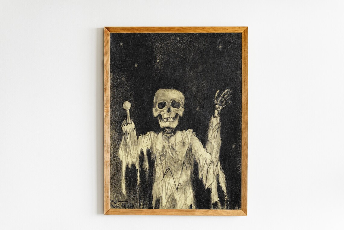 Halloween Skeleton, Vintage Dark Academia Decor