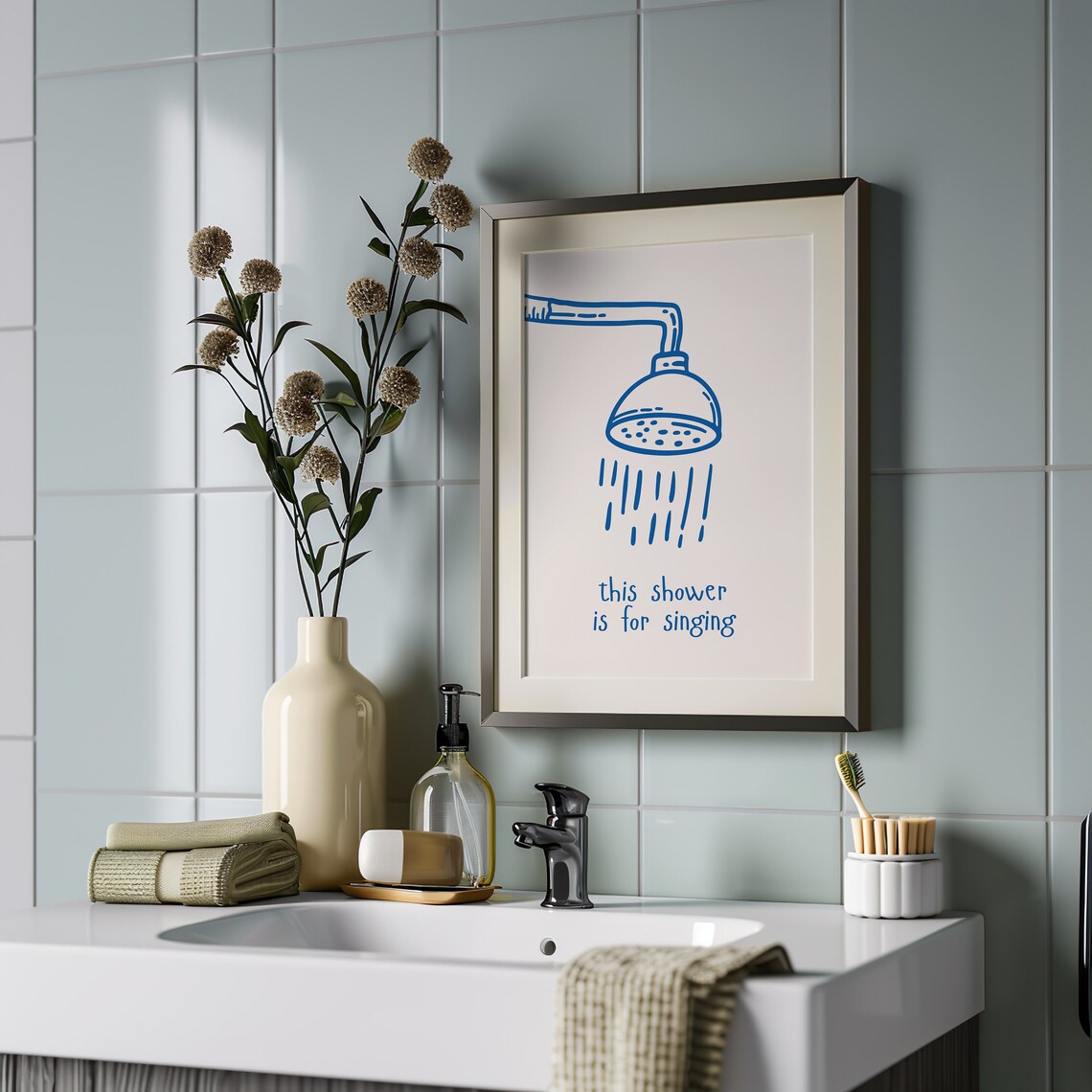 Shower Is For Singing, Minimalist Bathroom Quote - Image 2