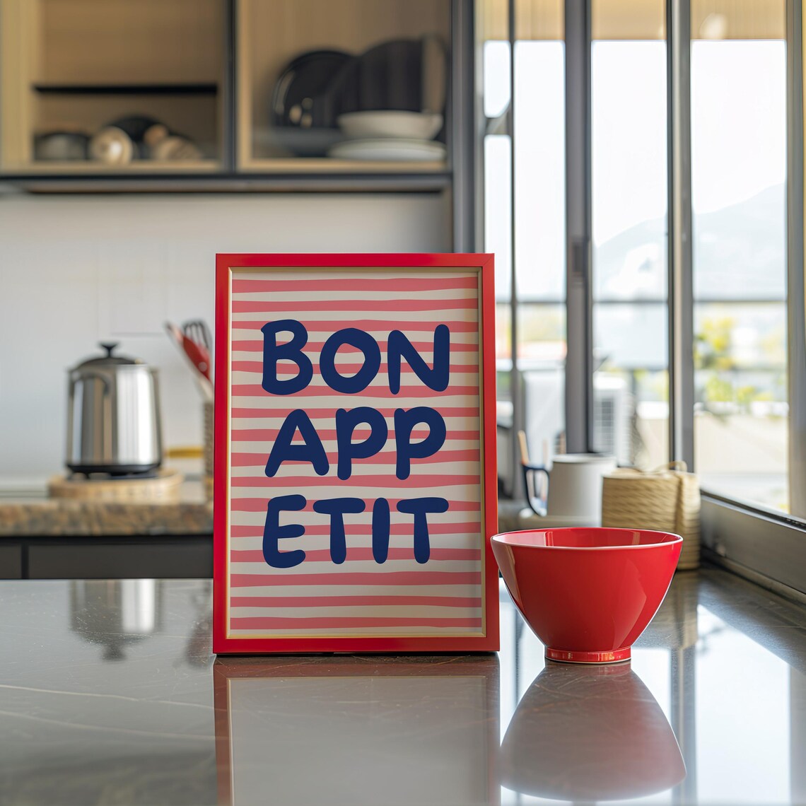 Bon Appetit Kitchen Typography, French Inspired Decor - Image 2