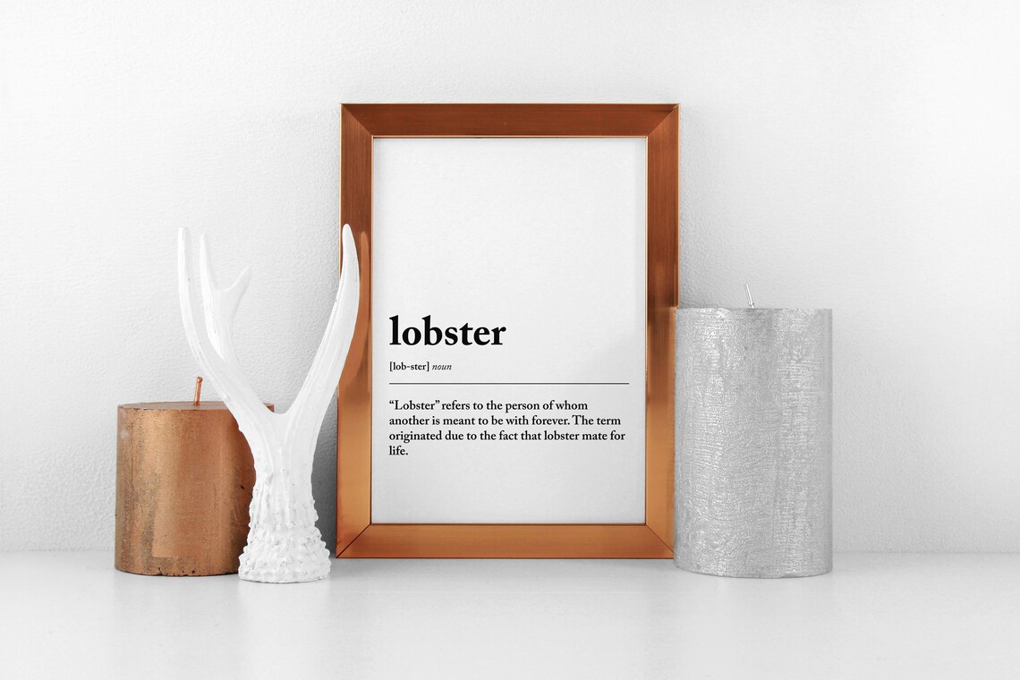 Lobster Definition, Romantic Love Art Print - Image 2