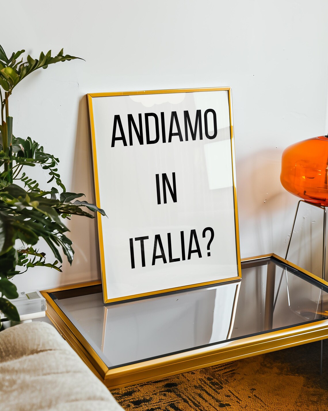 Andiamo In Italia, Minimalist Travel Quote Poster - Image 2