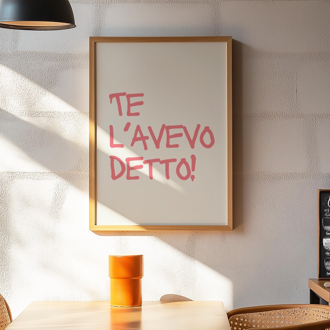 Te Lavevo Detto Funny Italian Pink Marker Typography Quote Poster - Image 2