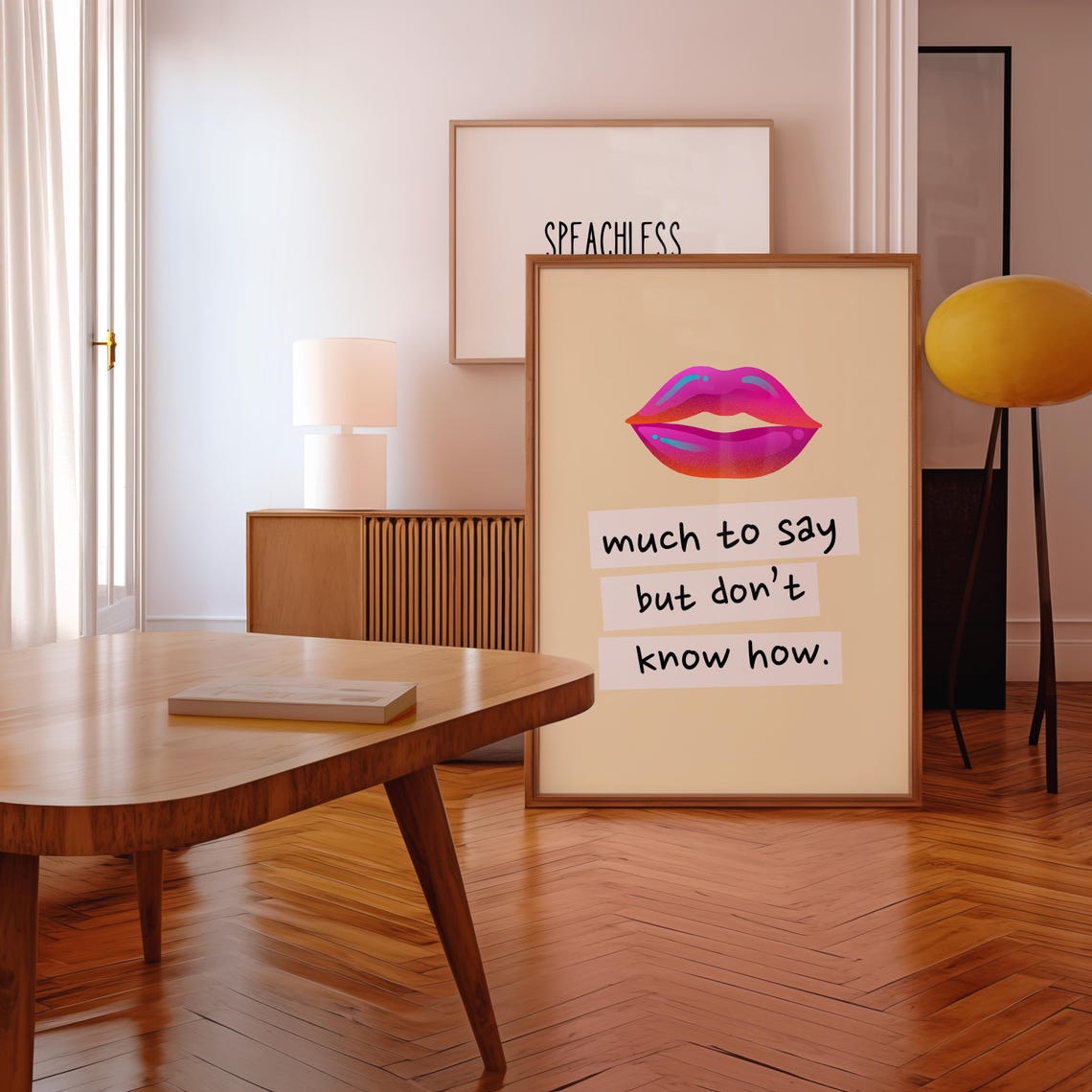 Modern Lips Wall Art With Quote Bold Poster For Home Office Or Bedroom Motivational And Quirky Decor - Image 2