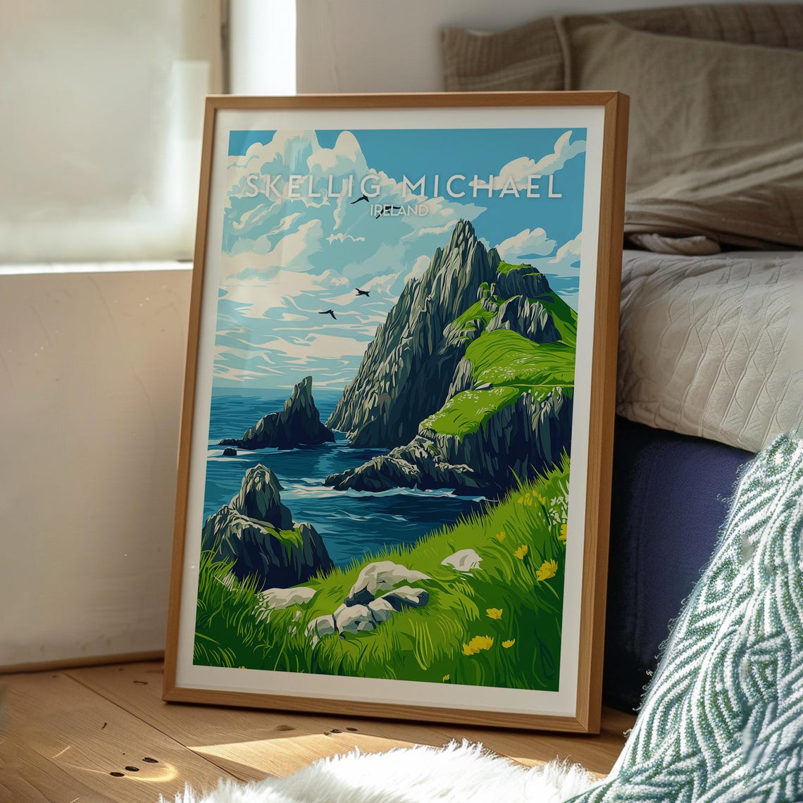 Skellig Michael Ireland Dramatic Sea Cliffs Coastal Travel Poster - Image 3