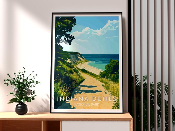 Indiana Dunes National Park Sandy Trail to Lake Beach Poster