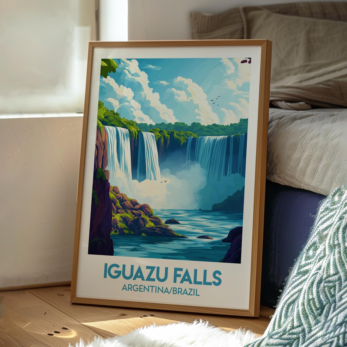 Iguazu Falls Argentina Brazil Thundering Waterfall View Poster - Image 3