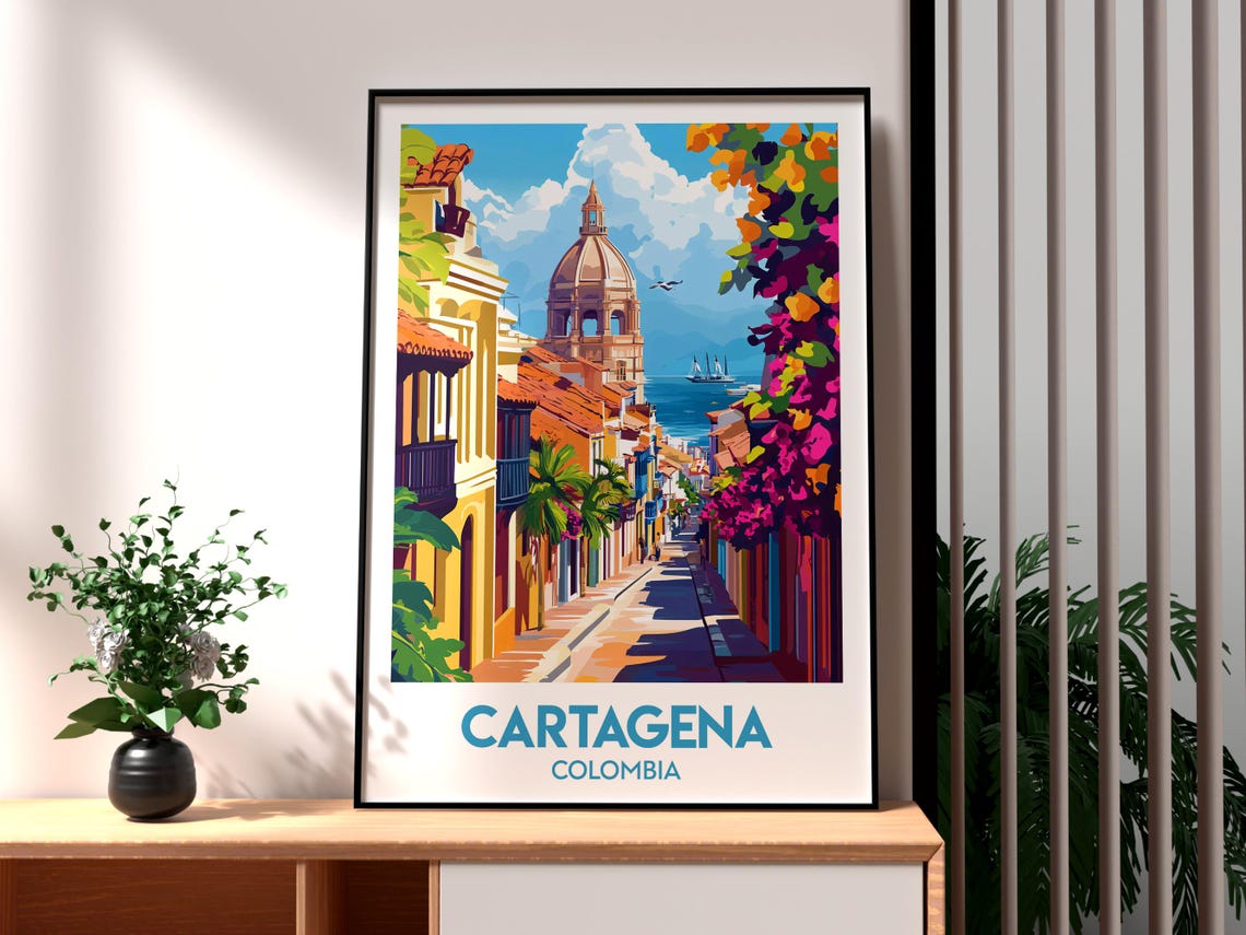 Cartagena Colombia Travel Poster Art Print