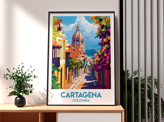 Cartagena Colombia Travel Poster Art Print