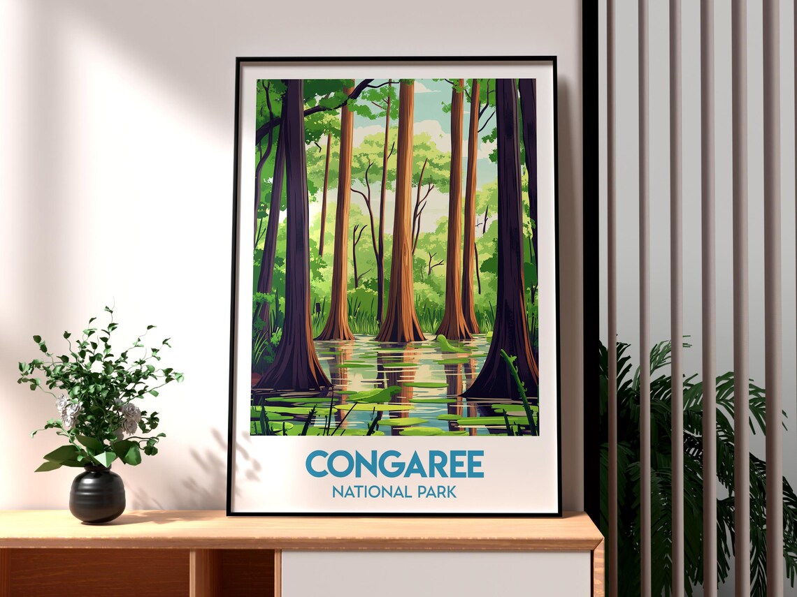 Congaree National Park Old Growth Swamp Forest Travel Poster