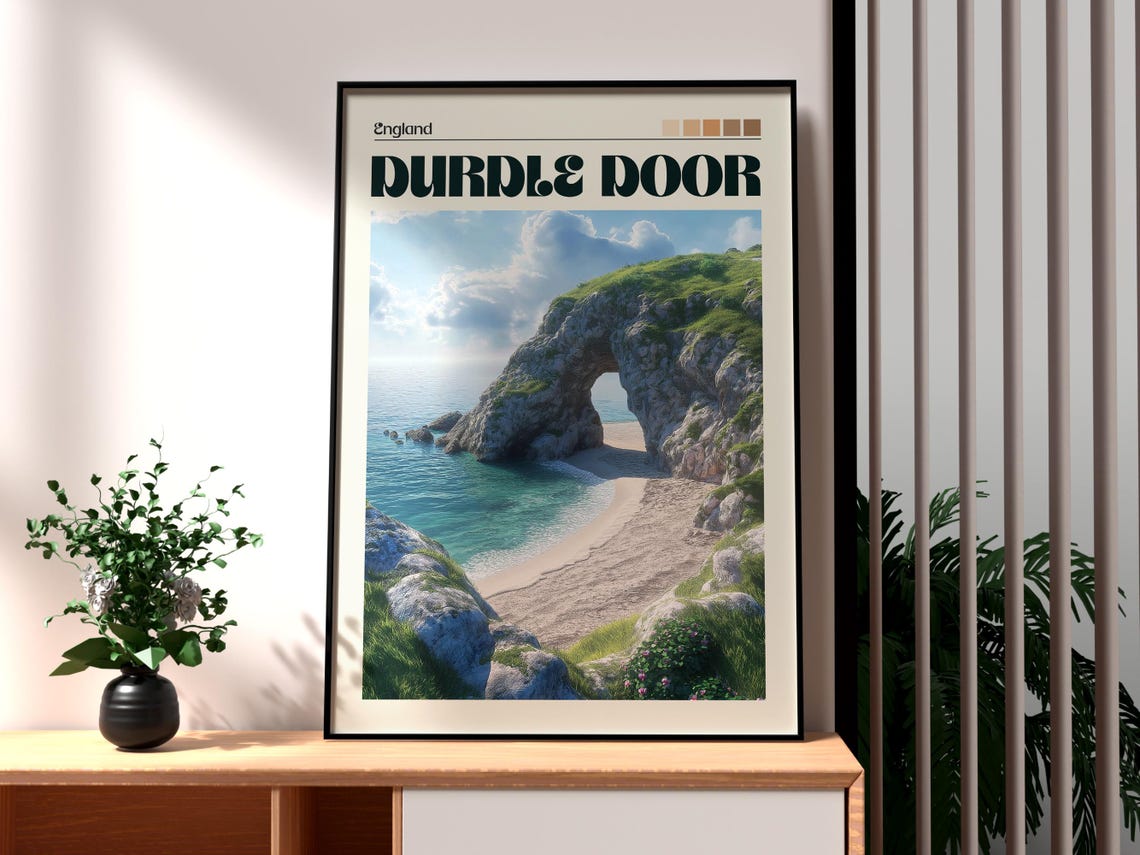 Durdle Door England Jurassic Coast Limestone Arch Beach Poster