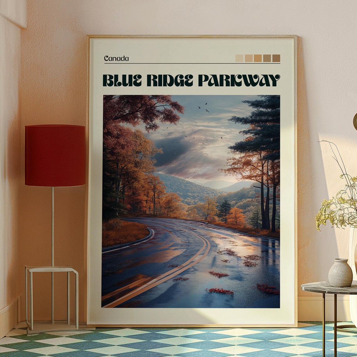 Blue Ridge Parkway Autumn Road Scenic Drive View Travel Poster - Image 2