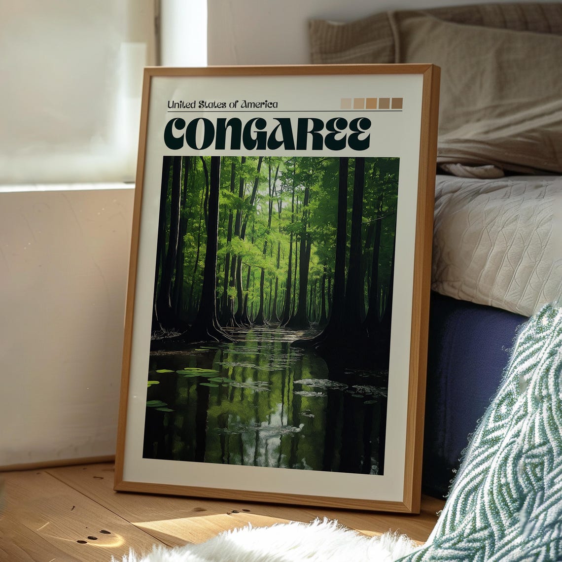 Congaree Old Growth Forest Still Water Reflections Wilderness Poster - Image 3