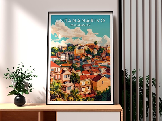 Antananarivo Travel Poster, Madagascar City Art