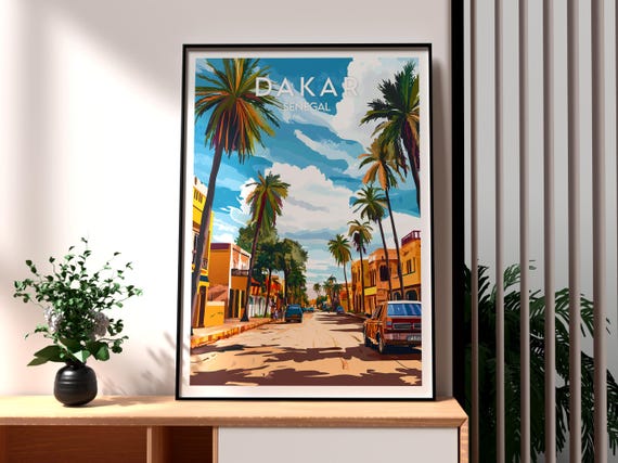 Dakar Travel Print Senegal Wall Art Poster Africa City