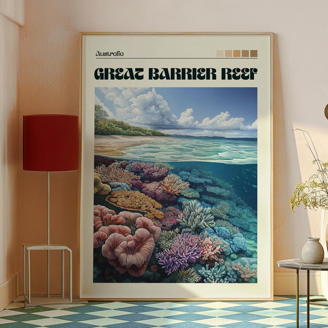 Great Barrier Reef Australia Tropical Coral Reef Island Poster - Image 2