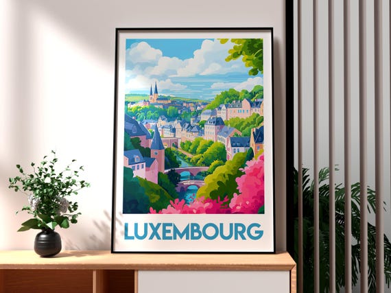 Luxembourg Travel Poster, European Ardennes Forest