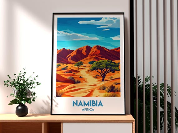 Namibia Poster Print Windhoek Travel Art Africa Wall City