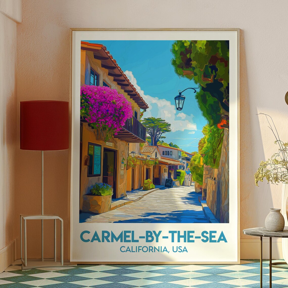 Carmel-by-the-Sea California Bougainvillea Street Village Poster - Image 2