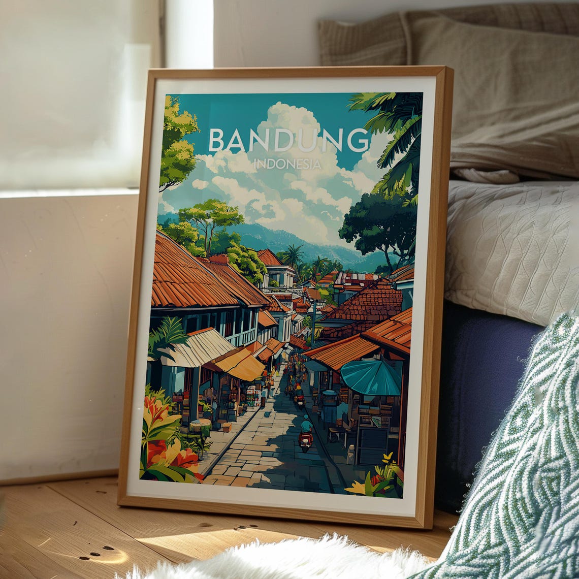 Bandung Travel Print Wall Art West Java Poster Backpacking Gift For Traveller Indonesia - Image 3