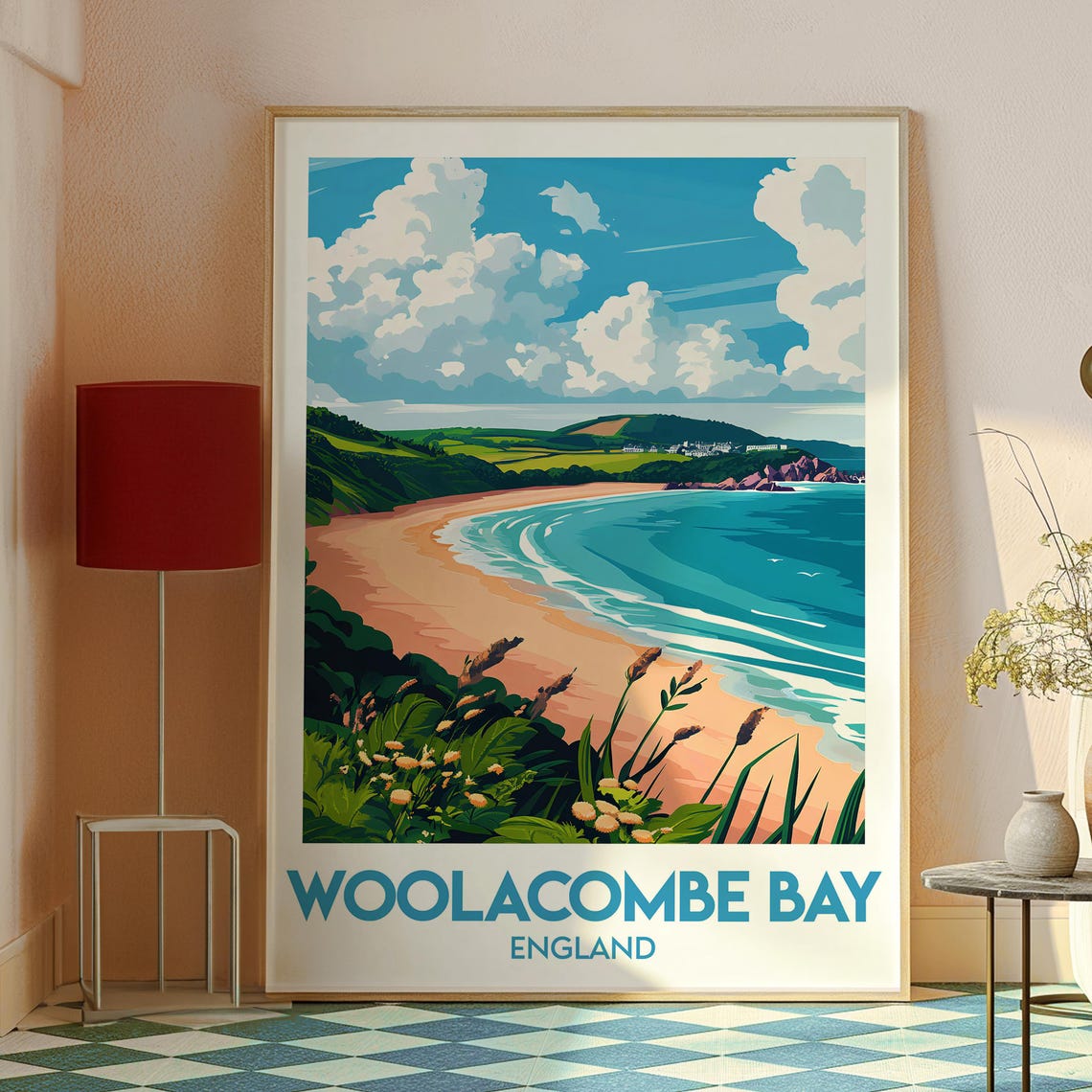 Woolacombe Bay England Sandy Beach Surf Waves Coastal Art Poster - Image 2