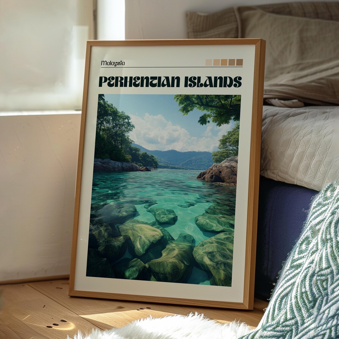 Perhentian Islands Malaysia Turquoise Coral Reef Travel Poster - Image 3