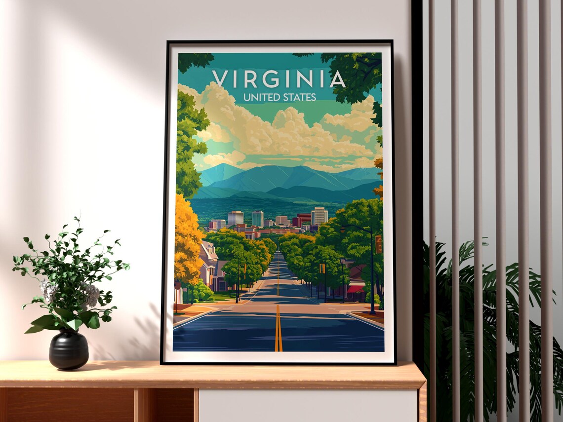 Virginia United States Tree Lined Avenue Mountain City Poster