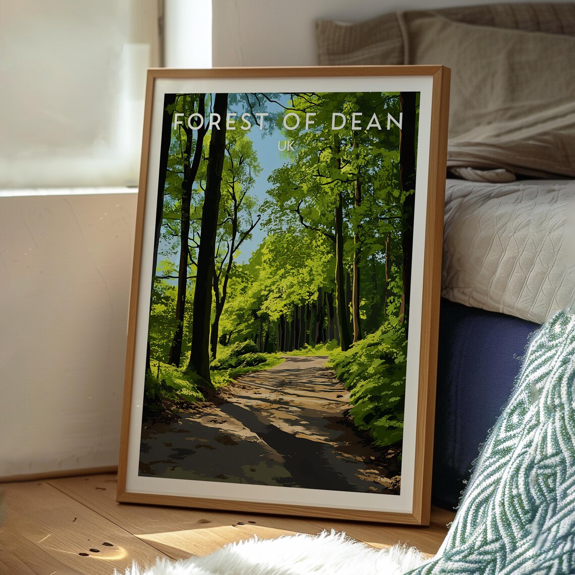 Forest of Dean UK Sunlit Woodland Trail England Countryside Poster - Image 3