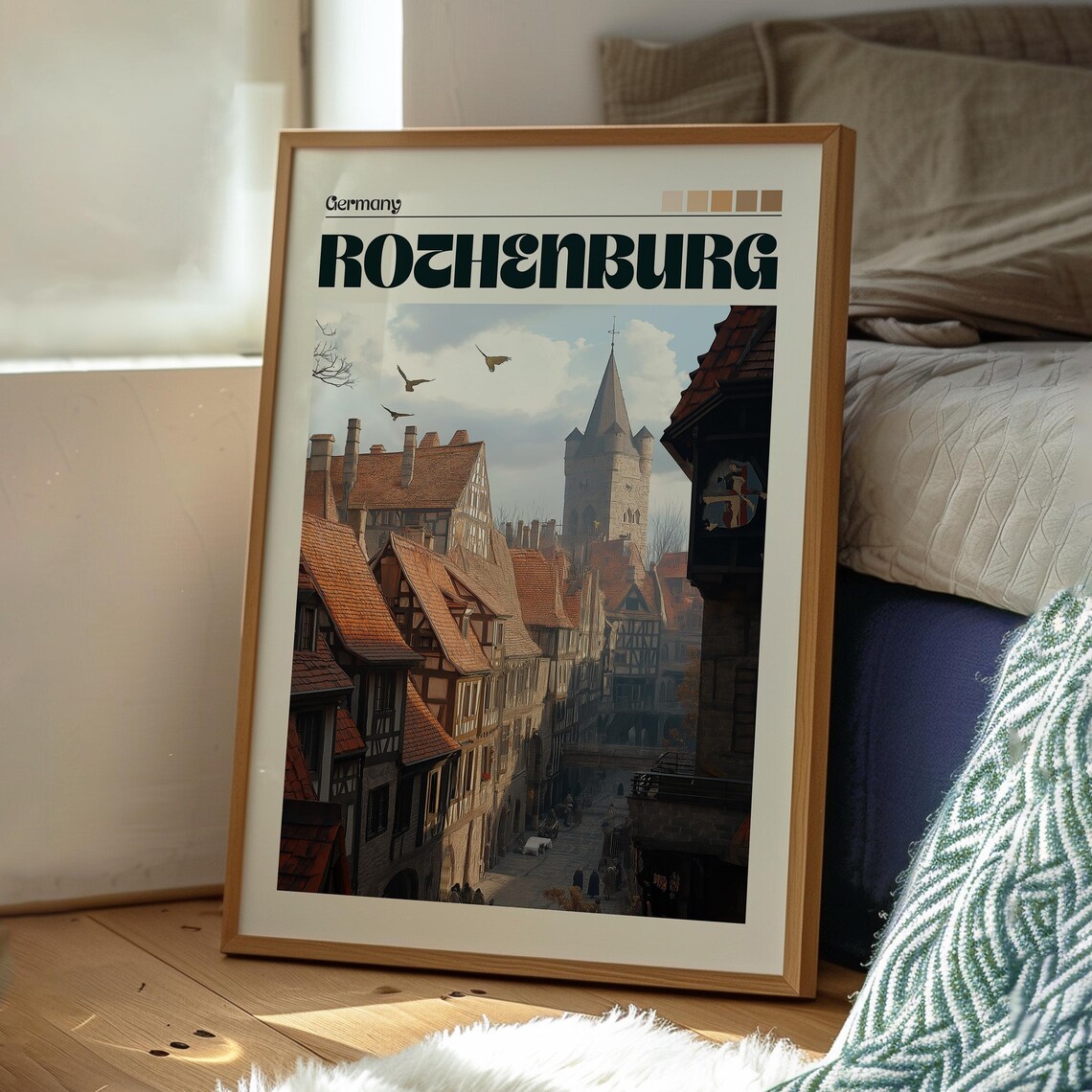 Rothenburg Germany Medieval Old Town Timber Retro Travel Poster - Image 3