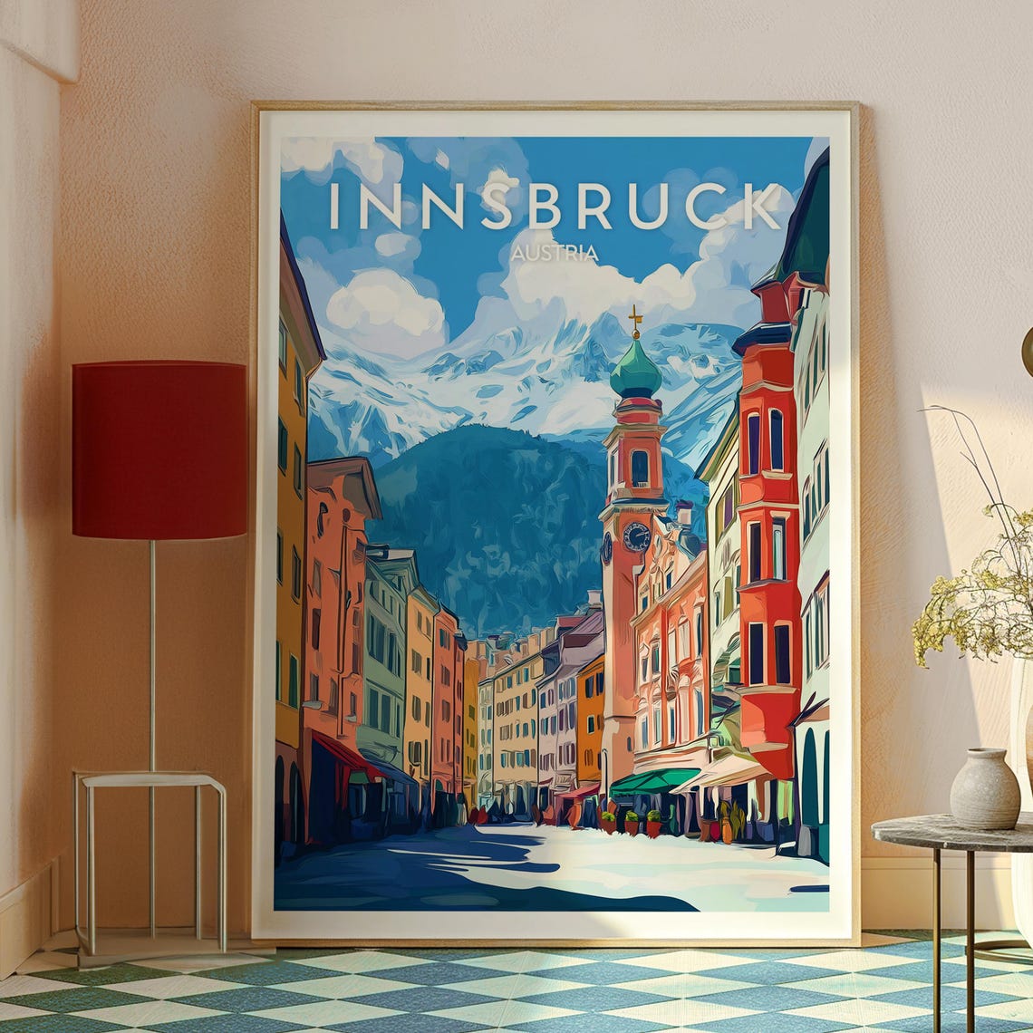 Innsbruck Austria Alpine Old Town Mountain View Travel Poster - Image 2
