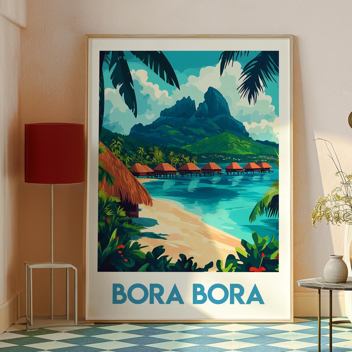 Bora Bora French Polynesia Overwater Bungalows Travel Poster - Image 2