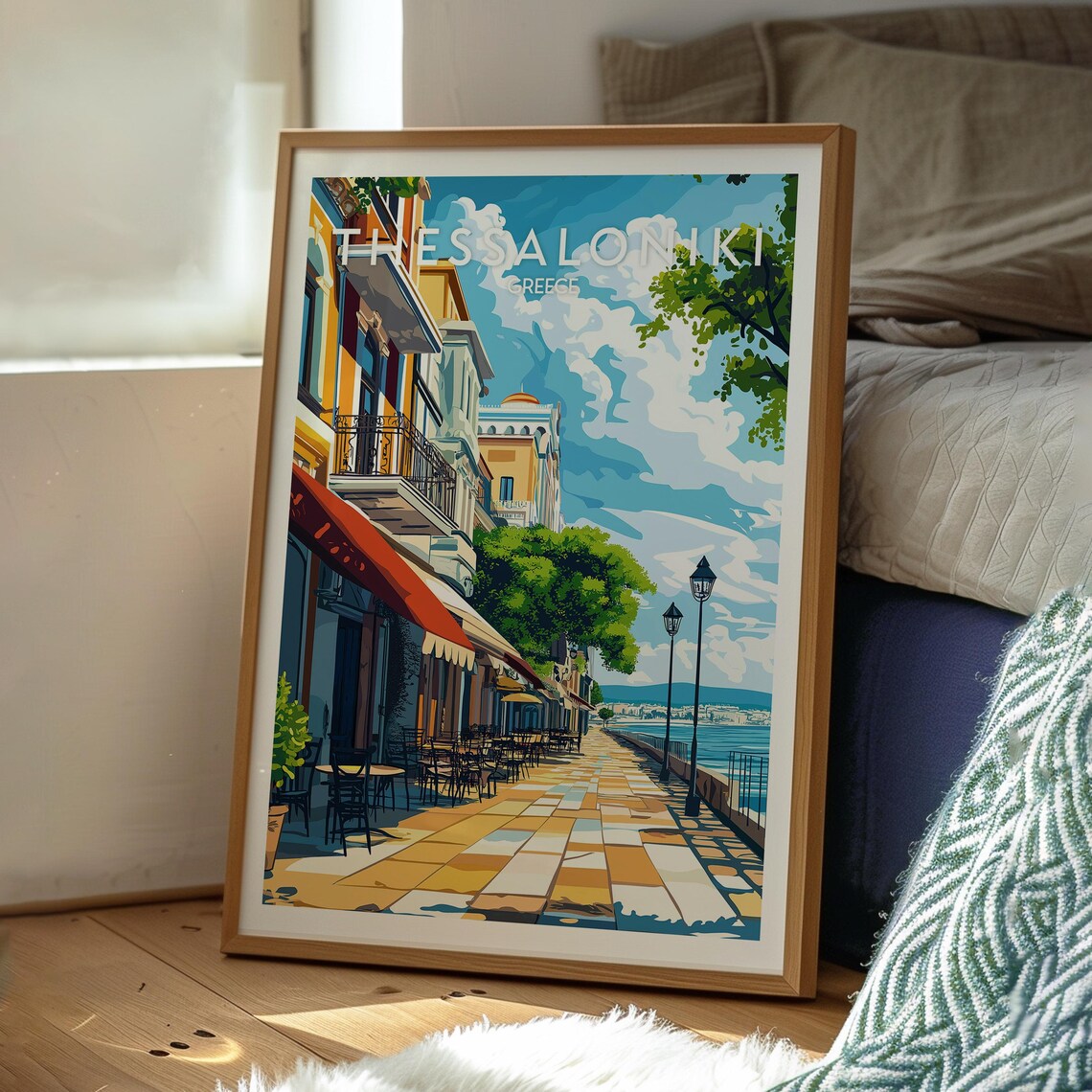Thessaloniki Greece Waterfront Promenade Old Town Travel Poster - Image 3