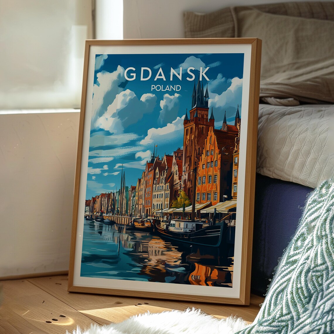 Gdansk Poland Motlawa Waterfront Historic Merchant Houses Poster - Image 3