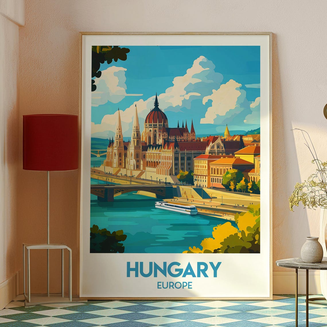 Hungary Budapest Parliament Building Along Danube River Poster - Image 2