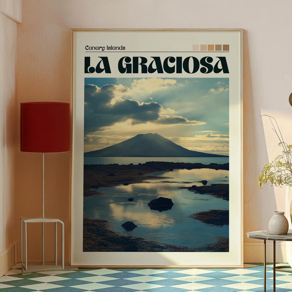 La Graciosa Canary Islands Volcano Peak Ocean Sunset View Poster - Image 2