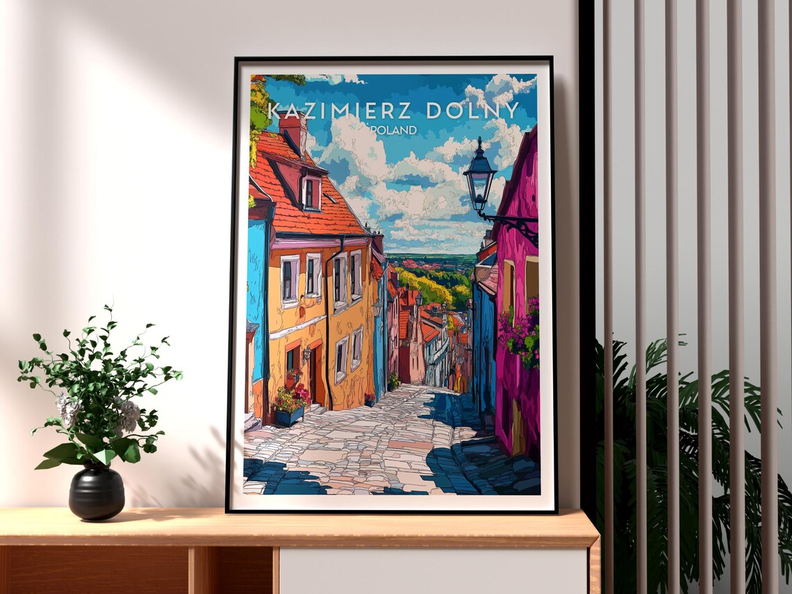 Kazimierz Dolny Poland Colorful Old Town Cobblestone Street Poster