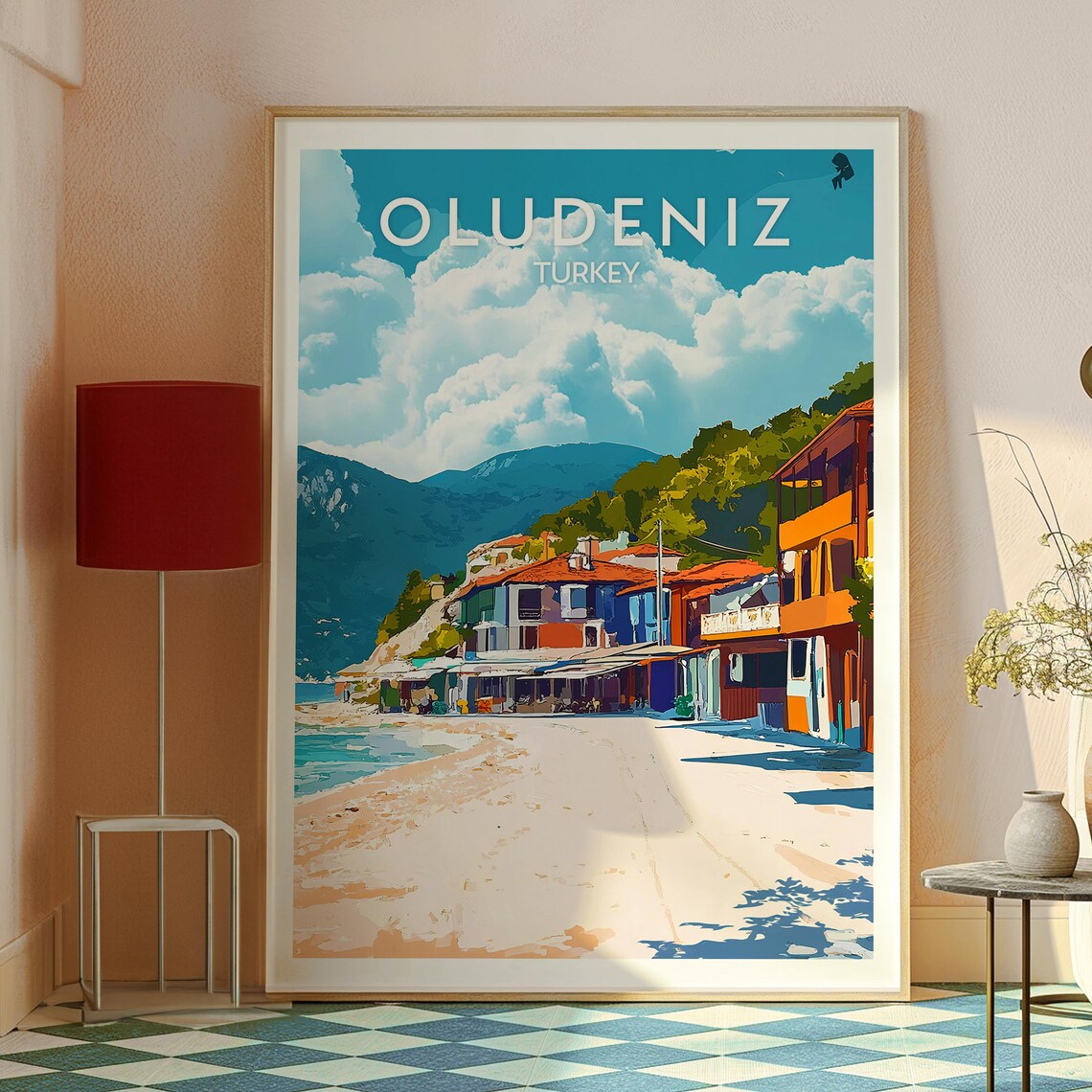 Oludeniz Turkey Beachfront Street Sunny Coastal Town Travel Poster - Image 3