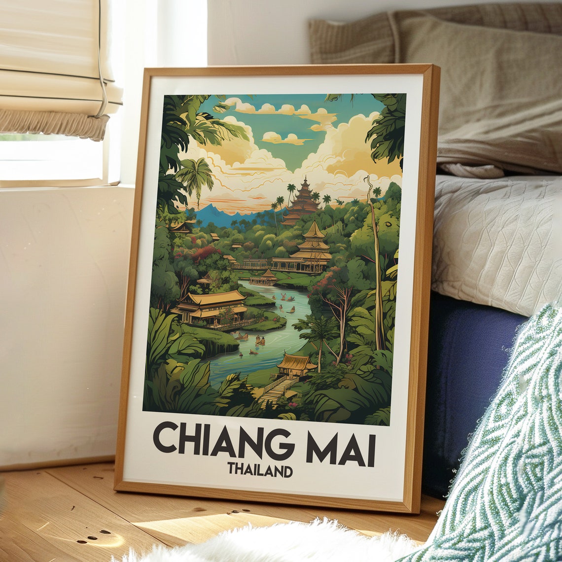 Chiang Mai Print Thailand Wall Art Travel The Mountain Poster Backpacking Gift For Traveller - Image 3