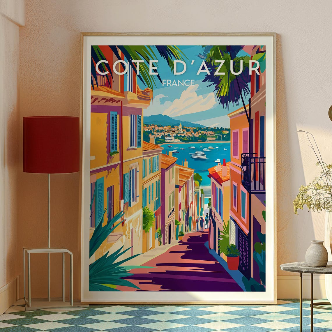 Cote Dazur France Travel Poster, French Riviera - Image 2