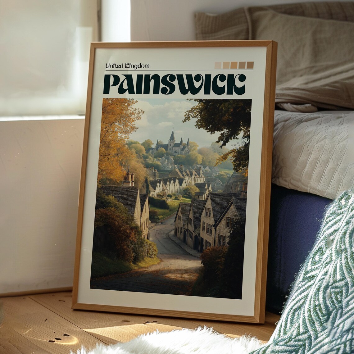 Painswick England Cotswold Stone Cottages Church Hill Travel Poster - Image 3
