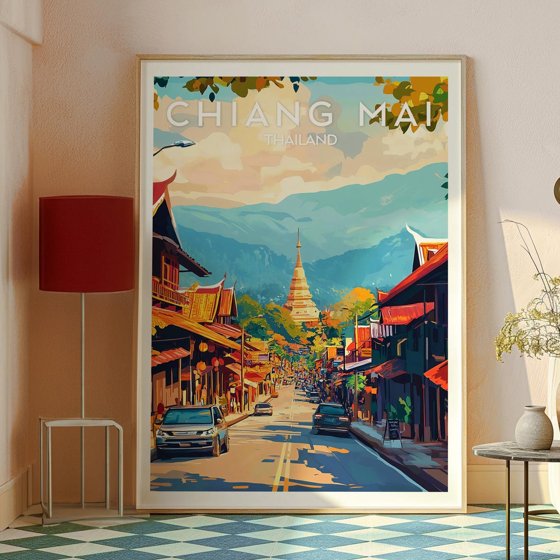 Chiang Mai Print Thailand Wall Art Travel The Mountain Poster Backpacking Gift For Traveller - Image 2