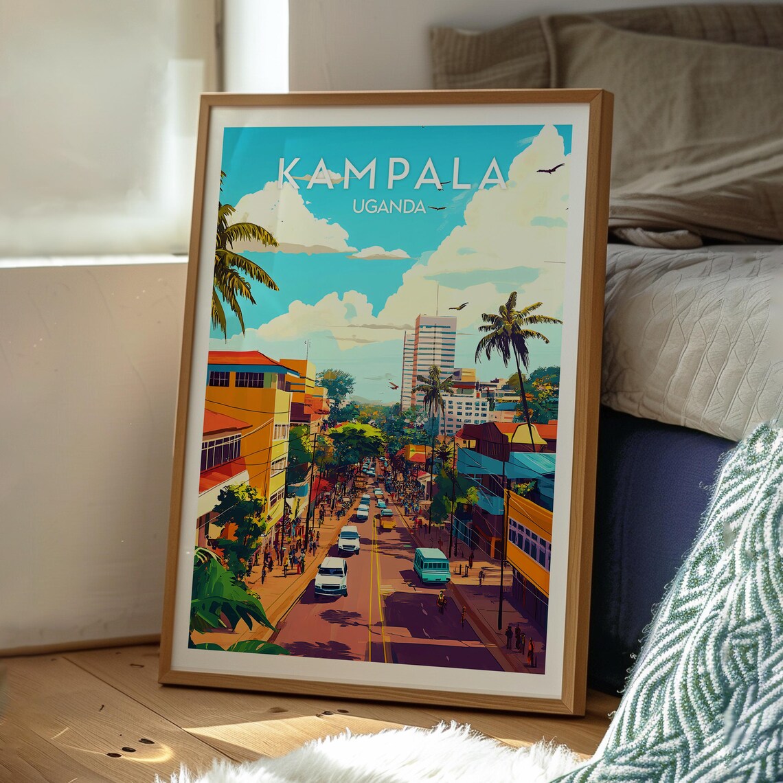 Kampala Uganda Bustling City Street Skyline Africa Travel Poster - Image 3