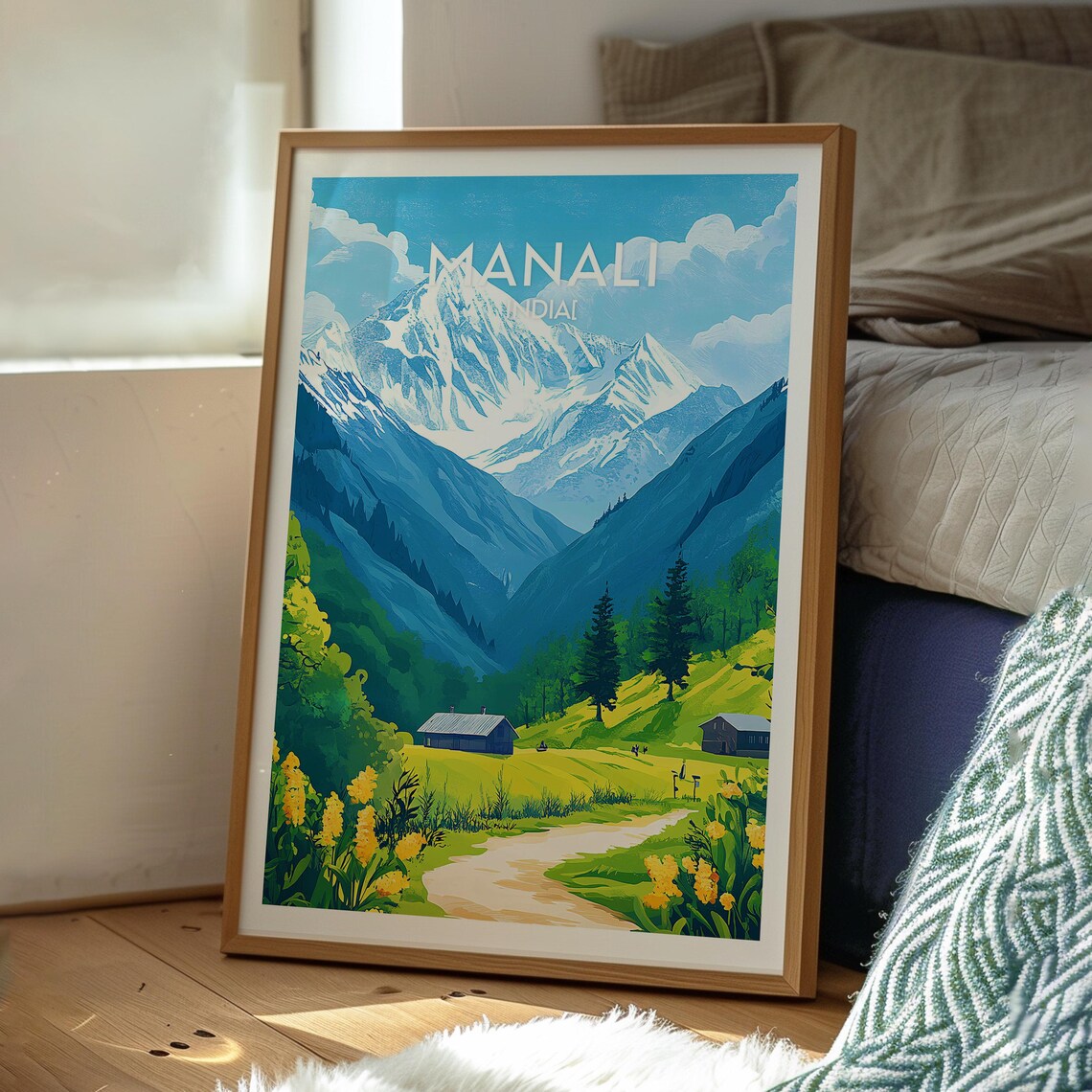Manali India Himalayan Mountain Valley Retreat Travel Poster - Image 3