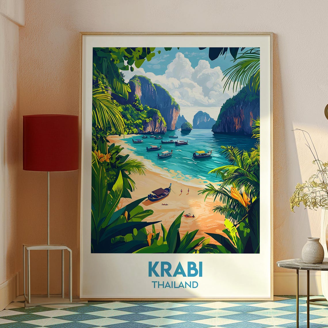 Krabi Thailand Tropical Island Beach Limestone Cliffs Poster - Image 2