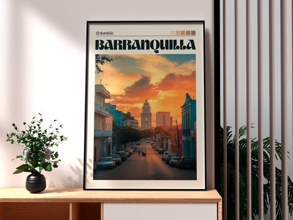 Barranquilla Poster Colombia Travel Print Wall Art Backpacking South America