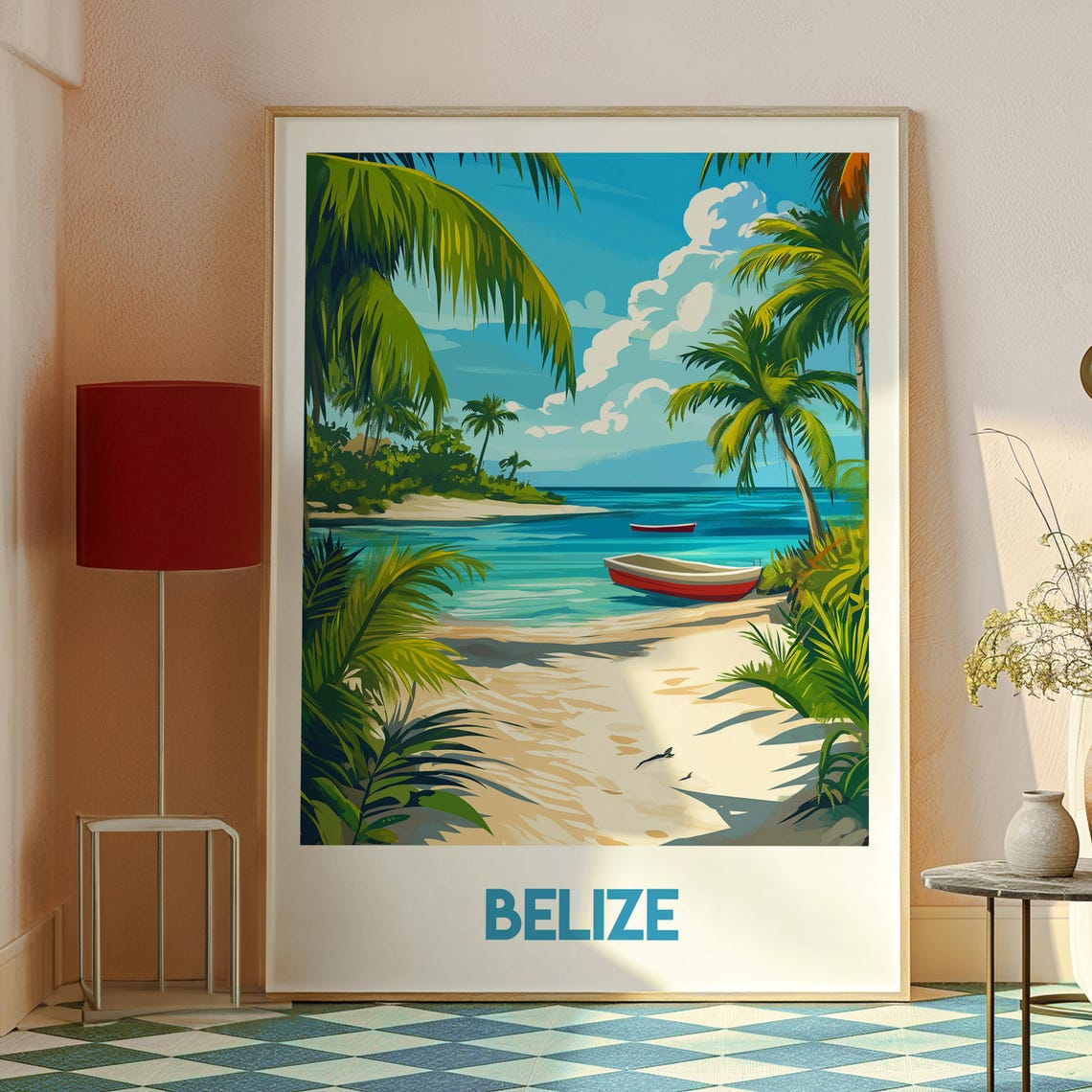 Belize Travel Poster, Coast and Barrier Reef - Image 2