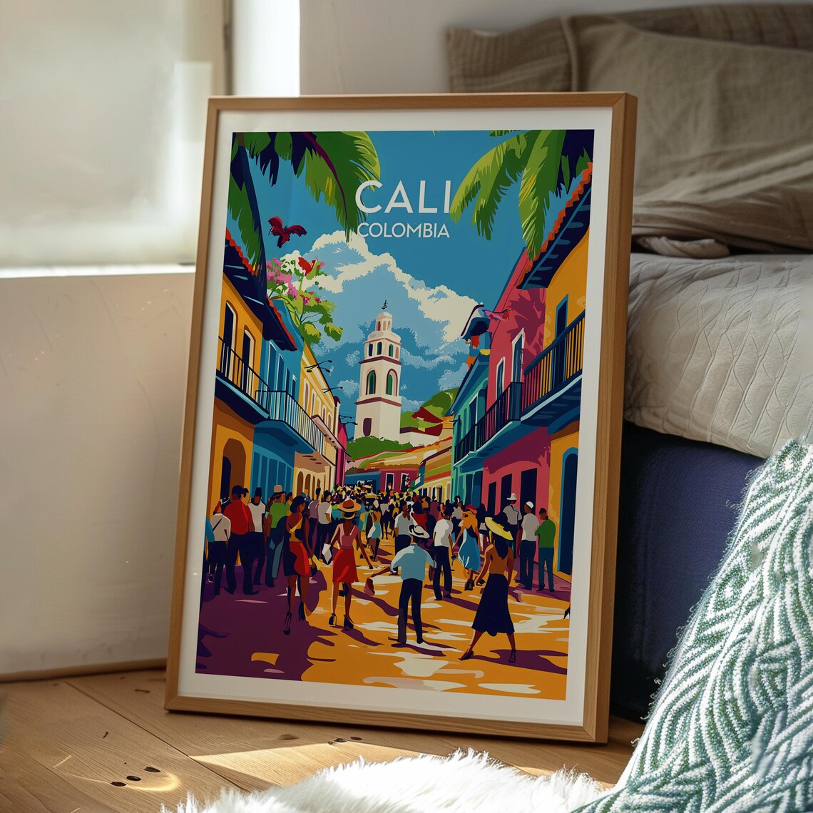 Santiago De Cali Travel Poster, Colombia Art Print - Image 3