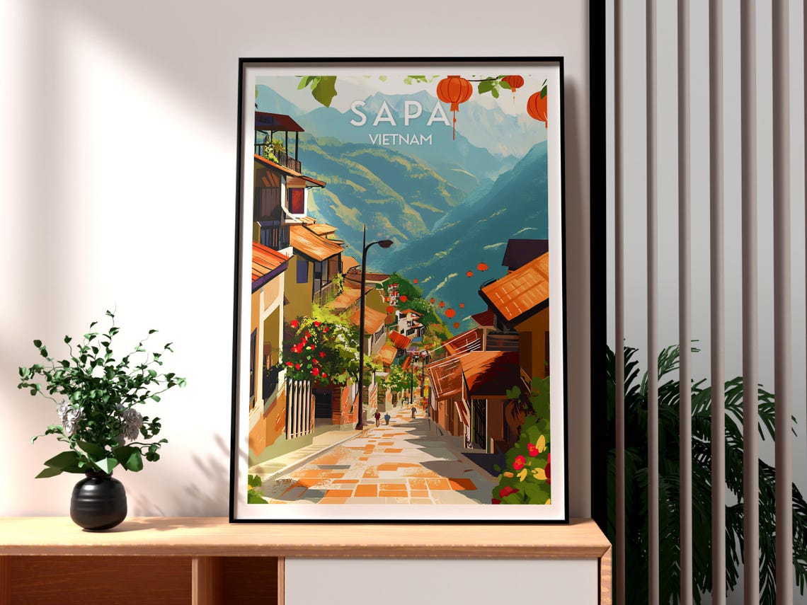 Sapa Print Vietnam Wall Art Poster Travel Backpacking North