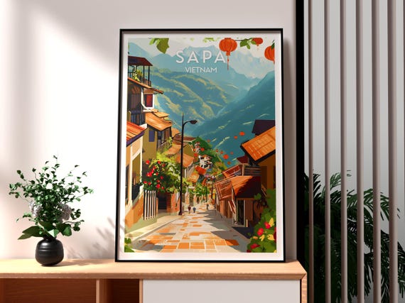 Sapa Print Vietnam Wall Art Poster Travel Backpacking North